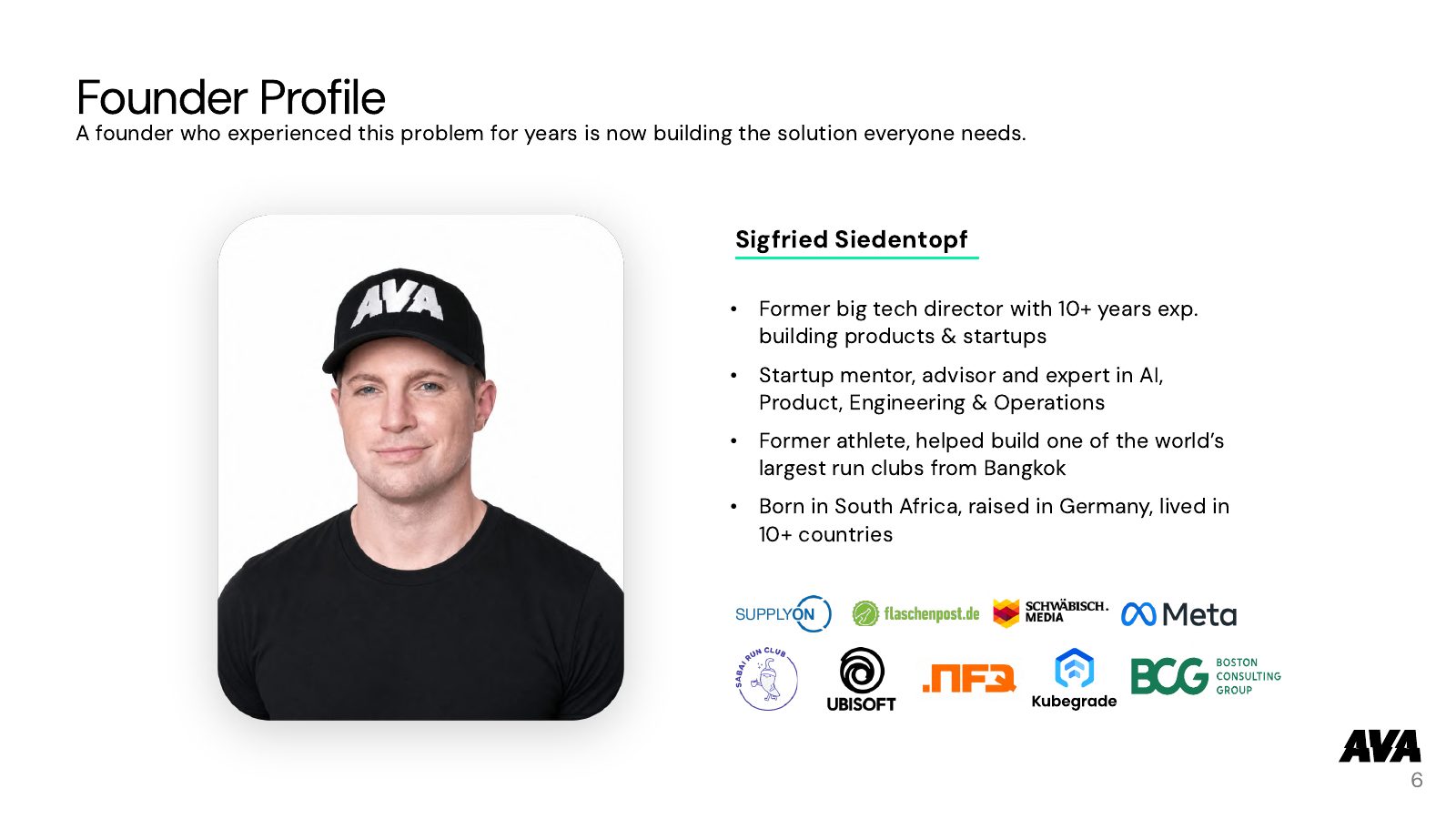 Investor Pitch — slide 6 of 15